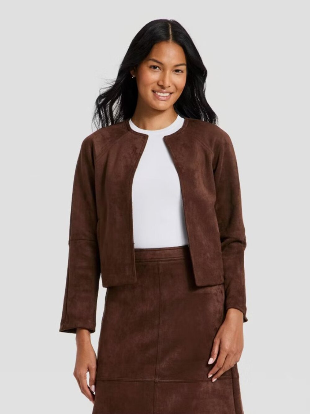 Women's Suede Jacket - A New Day Brown L